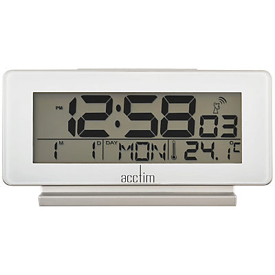 Acctim Novara Radio Controlled Alarm Clock, White Acctim Novara Radio Controlled Alarm Clock, White